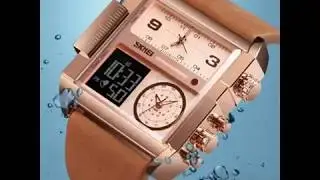 Unique LED Square Multi-Time Zone Sports Men's Digital Watch