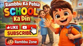 Rambbu ka Pehla School Day | Cute Kids Story