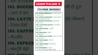 Italian to Punjabi 191 to 200 words #learnitalian #education #edit #punjabi #italy