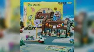 #Spongebob building block cartoon Krusty Krab creative restaurant scene model Patrick Star assembly