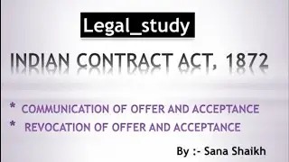 Communication and Revocation of offer & acceptance//Contract Law// Easy Hindi Explanation