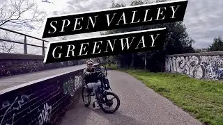 Along Spen Valley Greenway as Wheelchair User Using the Klaxon Hybrid Clip-on Bike