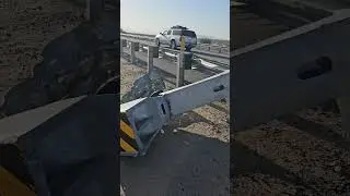 California Damaged Guardrail = Interstate 10 westbound -  Possibly a Frankensteined Guardrail