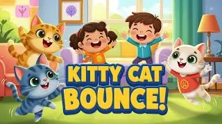 🐱 Kitty Cat Bounce! | Fun Kids Song About Cats & Movement | Happy Tale & Tune