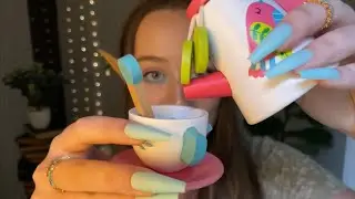 asmr fairy tea party (wooden props triggers, long nails tapping)