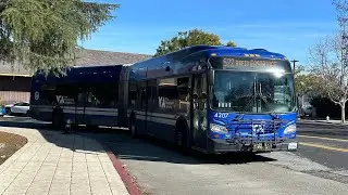 ⁴ᴷ⁶⁰ Great Turbo Sounds! Santa Clara VTA: 2014 New Flyer Xcelsior XDE60 #4307 on Route 522 Rapid