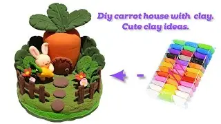 Diy carrot house with polymer clay. Cute clay house. #diy #clay #house #craft #diycrafts #clayart 