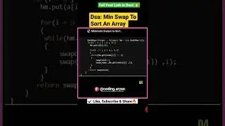 DSA PROBLEM -17 Min swap to sort an array #shorts #dsa #gfg #viralvideo