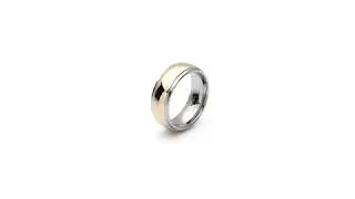 100S JEWELRY 8mm Gold Dome Mirror Finish Silver Step Edge