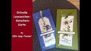 Stilvolle Lesezeichen-Gutschein-Karte - DIN-lang-Format - Lesezeichen verpacken - Stampin&acute; Up!&reg;