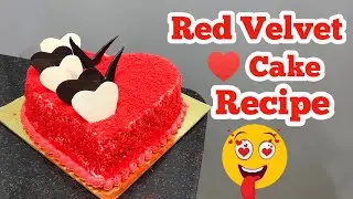 Red Velvet Cake Recipe || Heart Shape Red Velvet Cake Decorating @CakeNKitchen
