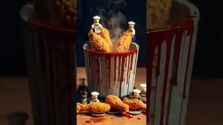 LEGO Chef vs Giant Crispy Chicken Bucket! 🍗🔥 #shorts #asmr #food