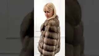 Sable Lavander Fur Short Jacket with Rever Collar