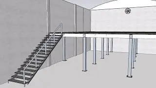 ENTREPISO METALICO  CON ESCALERA LEVADIZA