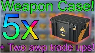 CS:GO Case Opening! 5x Weapon Case +Awp asiimov & Awp lightning strike Trade up!