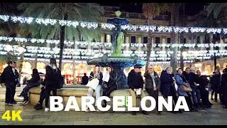 Barcelona Christmas 🎄 Nou Rambla Street 🎅 December 2022 Spain 4K