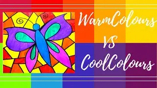 Warm Colours VS Cool Colours | Easy  Butterfly Drawing | Colour Theory | Art Lesson | Colour Wheel
