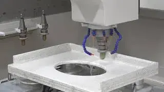 stone cnc machining center for quartz,grantie,marble countertop hole cutting and polishing