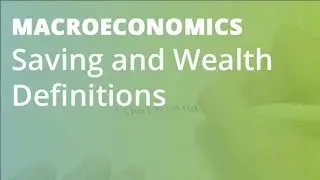 Saving and Wealth Definitions | Macroeconomics