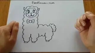 How to draw a Kawaii Cute lLama - step by step guide