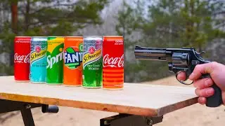 Experiment: Gun vs Coca Cola, Fanta, Sprite
