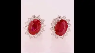 2.54CT 18KT WHITE GOLD RUBY & DIAMOND STUD EARRINGS