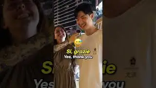 AMWF couple speak to each other in korean and italian part 2 #streetinterview