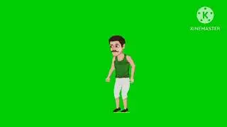 Village man walking green screen video