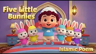 Five Little Bunnies | Islamic Kids Poem in English | Learn Islamic Values with Fun
