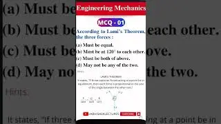 MCQ : 01 | Lami&rsquo;s Theorem | Engineering Mechanics | Abhishek Lectures