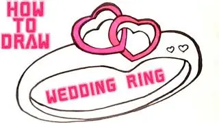 How to draw a heart wedding ring [step by step]