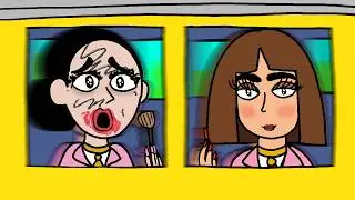 Doing Makeup on a School Bus is CHAOS 😂💄 (Animated Short Film)