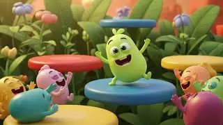 Fall Guys Wobbly Bean Bounced Off the Platform 😂🟣 | Funny Toddler Song | Kids Rhymes