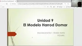 Modelo de Crecimiento Harrod Domar Simplificado