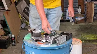 Travis making Lead Fishing Weights!