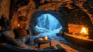 Cold Outside, Warm Inside ☕ Alone With My Thoughts in a Frosty Cave | Cozy Jazz Café