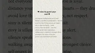 @ &hearts; RULES TO GUARD YOUR SOUL &hearts; @
