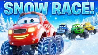 Merry Monster Truck Snow Race! ❄️ | Fun Winter Kids Song About Teamwork & Helping Friends 🚚✨