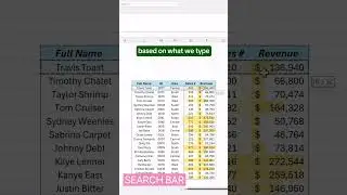Create dynamic search bar in excel #excel #exceltips #exceltutorial