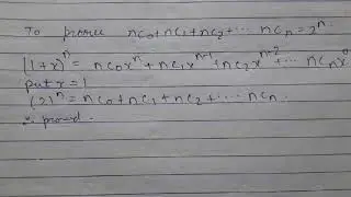 nc0+nc1+nc2..... =2^n