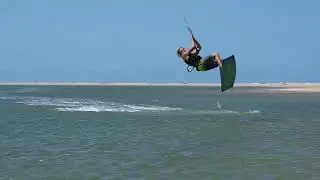 Kitesurfing Technique - Toe Side Front Roll Hand Wash Transition Slow Mo