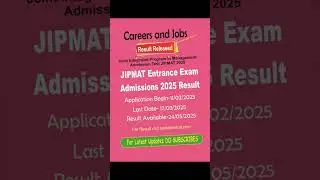 JIPMAT entrance exam result 2025 #JIPMAT exam result # entrance exam result #admition result