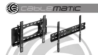 Soporte de pared inclinable con nivel para pantalla negro - distribuido por CABLEMATIC &reg;