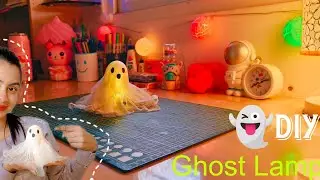 DIY Ghost Lamp 👻✨ | Easy & Cute Ghost Light | Budget Friendly Home Decor