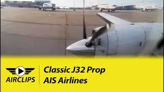Classic BAe Jetstream 32: Passenger's view during Stuttgart Takeoff! [AirClips]