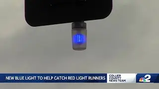 New blue lights at Collier County intersections aim to reduce red-light running