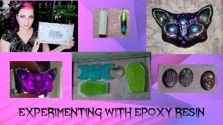 Experimenting with Epoxy Resin Coffin Demon Cat Tripple Moon Goddess silicone Molds from Amazon 💜🦇💜