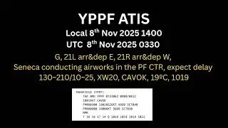Parafield YPPF ATIS 20251108 | Live ATC Audio | ICAO English