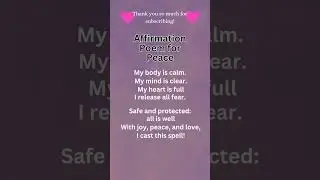 Affirmation Poem for peace #affirmations #calming #magic