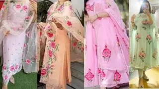 Beautiful handpaint suit design collection ideas for girls #handpainted #suit #fashion #dress #yt